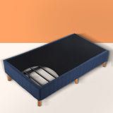 Metal Bed Frame Mattress Foundation Blue - Double