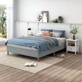 Metal Bedframe Mattress Foundation (Light Grey) - King