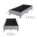 Metal Bedframe Mattress Foundation (Light Grey) - Single