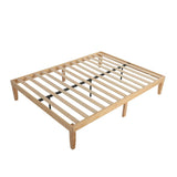 Warm Wooden Natural Bed Base Frame - King Single