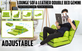 La Bella Double Seat Couch Bed Green Sofa Gemini Leather