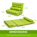 La Bella Double Seat Couch Bed Green Sofa Gemini Leather