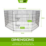 Paw Mate Pet Playpen 8 Panel 24in Foldable Dog Exercise Enclosure Fence Cage