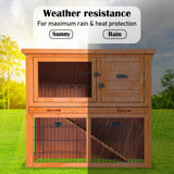 Paw Mate 92 x 45 x 82cm Rabbit Hutch Chicken Coop 2 Storey Cage Run