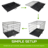 Paw Mate Wire Dog Cage Foldable Crate Kennel 42in with Tray