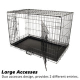 Paw Mate Wire Dog Cage Foldable Crate Kennel 42in with Tray + Cushion Mat Combo