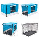 Paw Mate Wire Dog Cage Foldable Crate Kennel 48in with Tray + Blue Cover Combo