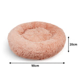 Pet Dog Bedding Warm Plush Round Comfortable Nest Comfy Sleeping kennel Pink Large 90cm