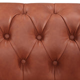 3+2 Seater Brown Sofa Lounge Chesterfireld Style Button Tufted in Faux Leather