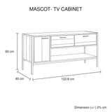 TV Cabinet with 2 Storage Drawers Cabinet Natural Wood Like Particle board Entertainment Unit in Oak colour