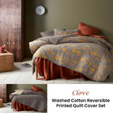 Accessorize Clove Washed Cotton Reversible Quilt Cover King | Bedding | King of Knives Australia