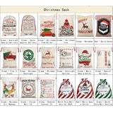 50x70cm Canvas Hessian Christmas Santa Sack Xmas Stocking Reindeer Kids Gift Bag, Cream - Overnight Service For (3)