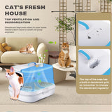 Large foldable cat litter box with easy cleaning drawer design | Available at King of Knives e-store