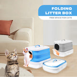 Large foldable cat litter box with easy cleaning drawer design | Available at King of Knives e-store