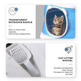 Grey foldable cat litter box with easy cleaning drawer design | Available at King of Knives e-store