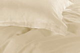 1000TC Tailored Double Size Yellow Cream Duvet Quilt Cover Set