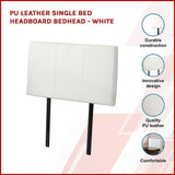 PU Leather Single Bed Headboard Bedhead - White