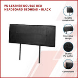 PU Leather Double Bed Headboard Bedhead - Black