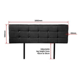 PU Leather King Bed Deluxe Headboard Bedhead - Black