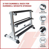 3 Tier Dumbbell Rack for Dumbbell Weights Storage