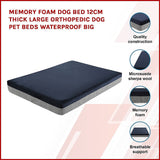 Large navy blue and grey orthopaedic memory foam dog bed | King of Knives