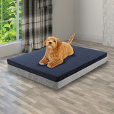 Extra-large navy blue and grey orthopedic memory foam dog bed | King of Knives