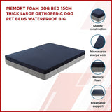 Extra-large navy blue and grey orthopedic memory foam dog bed | King of Knives