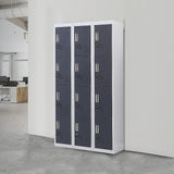 12-Door Locker for Office Gym Shed School Home Storage - Standard Lock with Keys