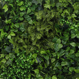 Slimline Artificial Green Wall Disc Art 80cm Mixed Green Fern & Ivy (White)