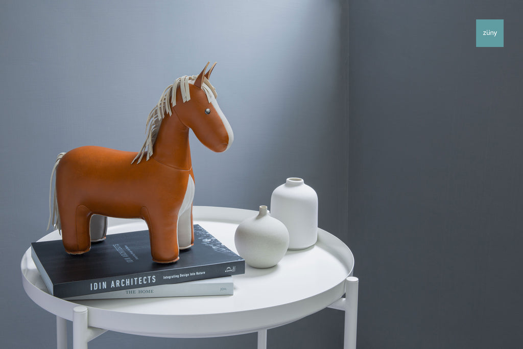 Zuny Bookend Classic Horse Tan